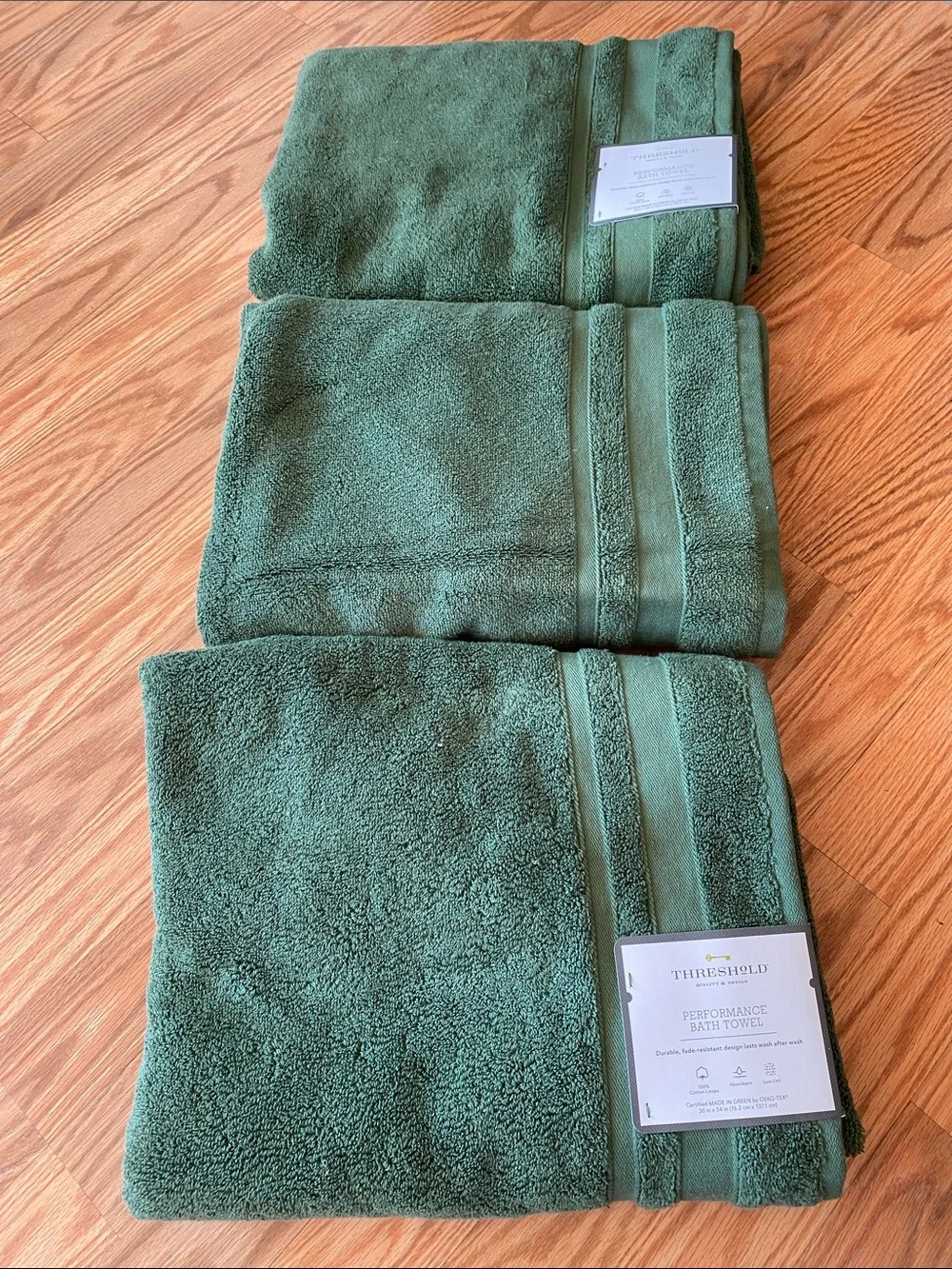 Cotton Bath Towel Set NWT Dark Green Household Cozy Fade Resistant